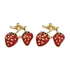 Strawberry 304 Stainless Steel Enamel Pendants STAS-L290-21E-G-1