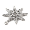 Brass Micro Pave Clear Cubic Zirconia Pendants KK-L228-13P-2