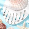 7Pcs 7 Styles Natural Quartz Crystal & Apatite & Amazonite Pendant Decorations HJEW-JM03222-1