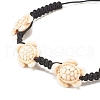 Synthetic Turquoise(Dyed) Tortoise Braided Bead Bracelet BJEW-JB07982-03-4