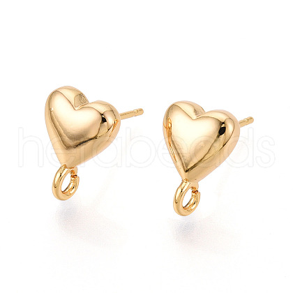 Brass Stud Earring Findings KK-N263-18G-1