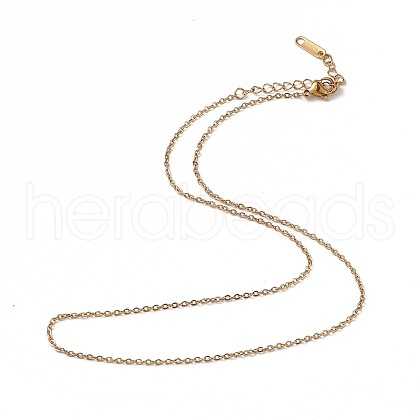 Ion Plating(IP) 304 Stainless Steel Cable Chain Necklace for Men Women NJEW-K245-014A-1