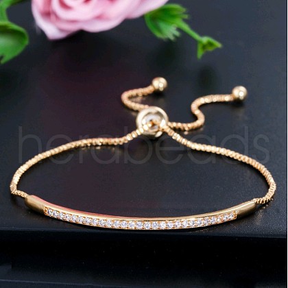 Alloy Rhinestone Slider Bracelets WGA419A-01-1