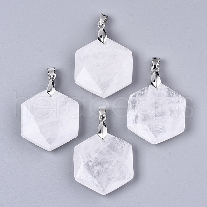 Natural Crackle Quartz Pendants G-T131-27F-1