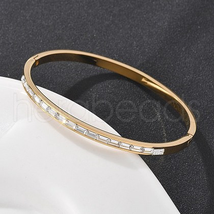 304 Stainless Steel Rhinestone Bangles for Women BJEW-Z092-08G-1