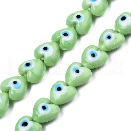 Handmade Evil Eye Lampwork Beads Strands LAMP-N029-010H-1