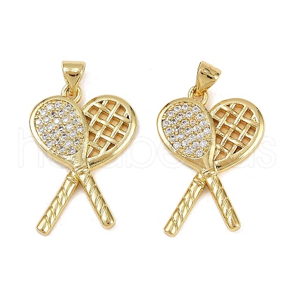 Brass Micro Pave Cubic Zirconia Pendants KK-S526-10G-B-1