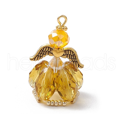 Faceted Glass Pendants PALLOY-MZ00582-01-1