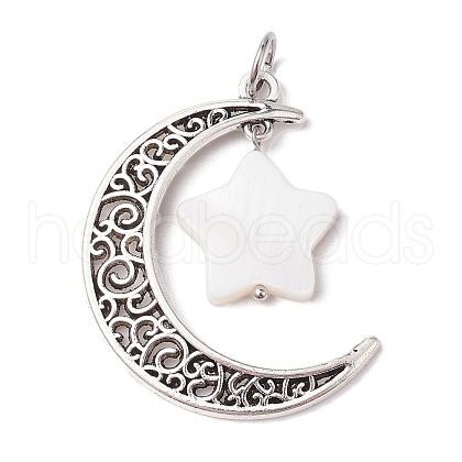 Alloy Moon Pendants PALLOY-JF02290-01-1