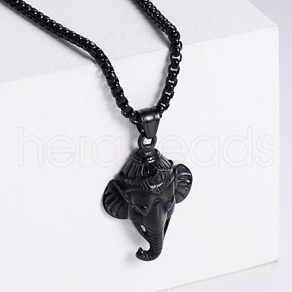 Retro Rock Punk Men's Elephant Stainless Steel Pendant Necklaces TP5420-3-1