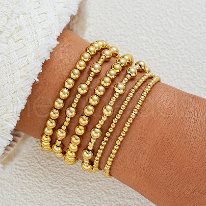 6Pcs CCB Round Beaded Stretch Bracelets WGF8C34-05-1