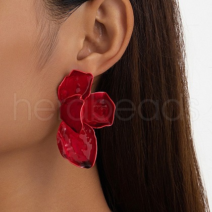 Flower Alloy Enamel Stud Earrings FS-WGBEF20-01-1