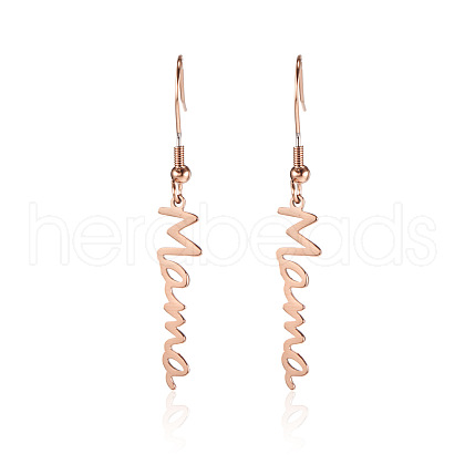 Simple Stainless Steel Mama Dangle Earrings for Mother's Day QW8429-6-1