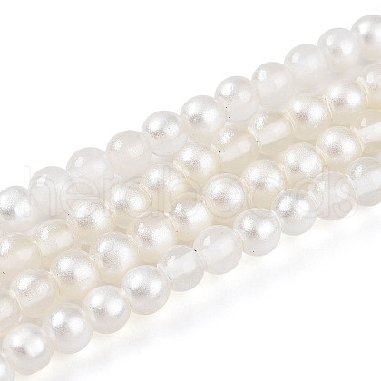 Baking Painted Transparent Glass Beads Strands DGLA-N011-4mm-01-1
