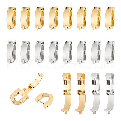 Unicraftale 40Pcs 2 Colors 304 Stainless Steel Fold Over Clasps STAS-UN0056-16-1