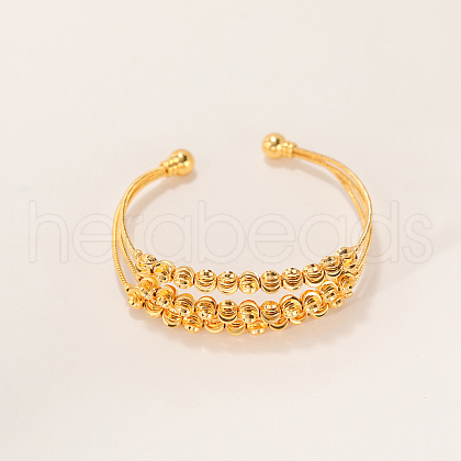 Elegant Multilayer Texture Brass Beads Cuff Bracelets TP3333-3-1