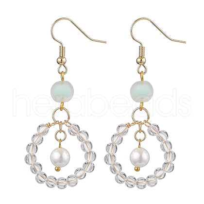 304 Stainless Steel with Acrylic Studs Dangle Earrings EJEW-JE05962-03-1