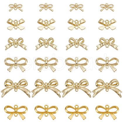 SUNNYCLUE 60Pcs 6 Colors Rack Plating Alloy Connector Charms FIND-SC0011-09B-1