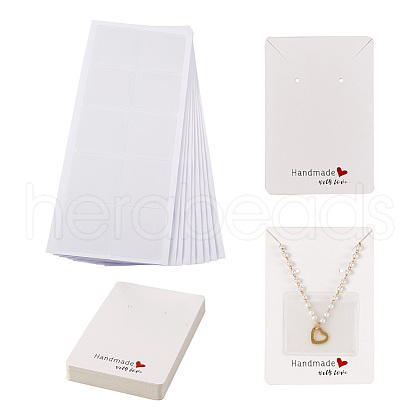 100Pcs Ractangle Kraft Paper Necklace Earring Display Cards AJEW-TA0001-26B-1