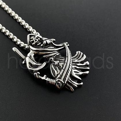 Vintage Stainless Steel Grim Reaper Pendant Men's Necklaces MY2809-1