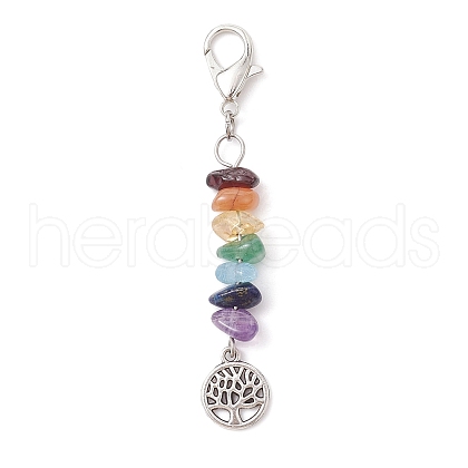 Tibetan Style Alloy Tree of Life Pendant Decorations X1-HJEW-JM01748-1