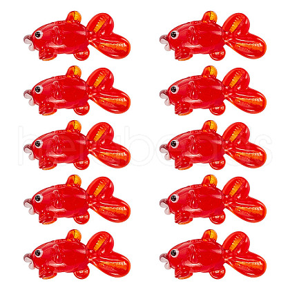 GOMAKERER 10Pcs Handmade Lampwork Beads LAMP-GO0001-18-1