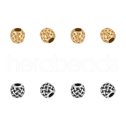 Unicraftale 8Pcs 2 Colors 316 Surgical Stainless Steel European Beads FIND-UN0003-88-1