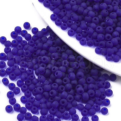 Frosted Colours Glass Beads SEED-S040-04A-04-1