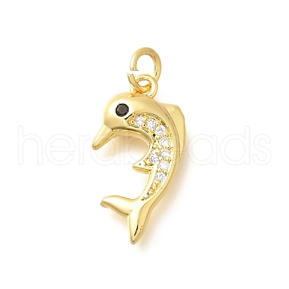 Brass Micro Pave Clear Cubic Zirconia Pendants KK-Q040-03A-G-1