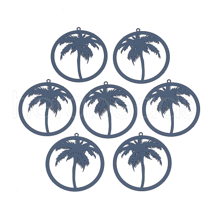 430 Stainless Steel Filigree Pendants STAS-S108-13B-1