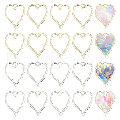 CHGCRAFT 20Pcs 2 Colors Zinc Alloy Pendants FIND-CA0009-51-1