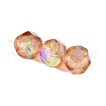 30Pcs Gradient Color & UV Plating Rainbow Iridescent Opaque Resin Beads PW-WG6C260-05-1