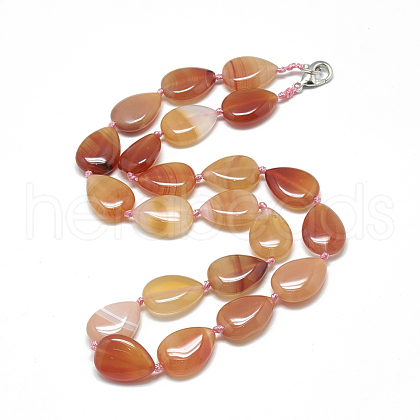 Natural Carnelian Beaded Necklaces NJEW-S396-18-1