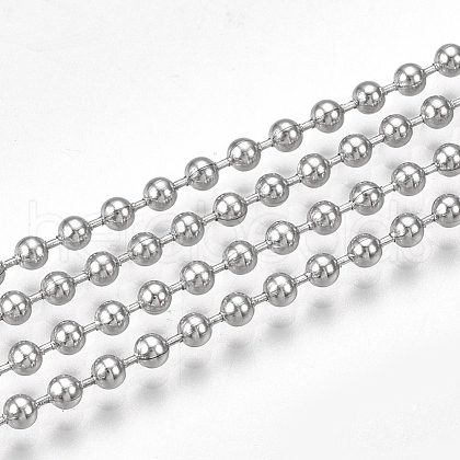 Non-Tarnish 3.28 Feet 304 Stainless Steel Ball Chains X-CHS-S005-05B-1