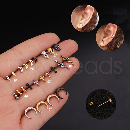 316L Surgical Stainless Steel Cartilage Earrings WGB8CAB-08-1