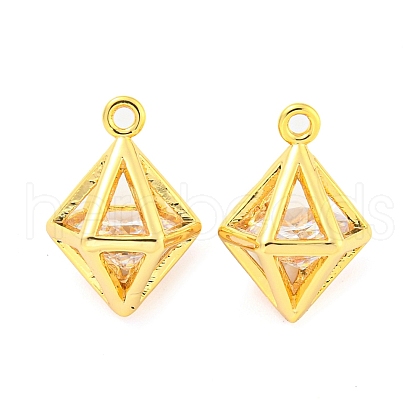 Brass Pave Cubic Zirconia Pendants KK-M286-16G-1
