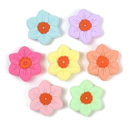 Flower Food Grade Silicone Focal Beads SIL-A011-02D-1