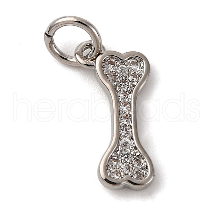 Brass Micro Pave Cubic Zirconia Pendants KK-P308-59P-1