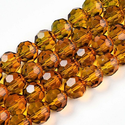 Baking Paint Transparent Glass Beads Strands DGLA-A035-T10mm-A05-1