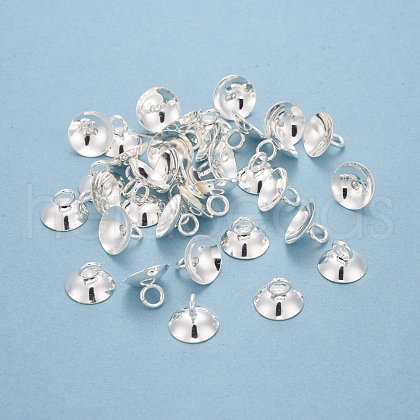 201 Stainless Steel Bead Cap Pendant Bails STAS-L244-27A-S-1