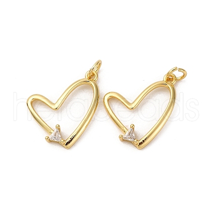 Brass Micro Pave Cubic Zirconia Pendants KK-P308-10G-1