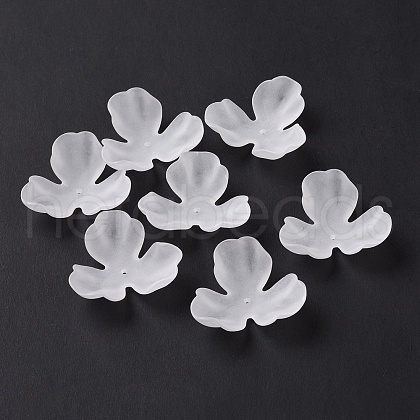 3-Petal Transparent Acrylic Bead Caps X-OACR-A017-11-1