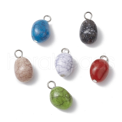 Crackle Opaque Acrylic Beads PALLOY-JF03800-02-1