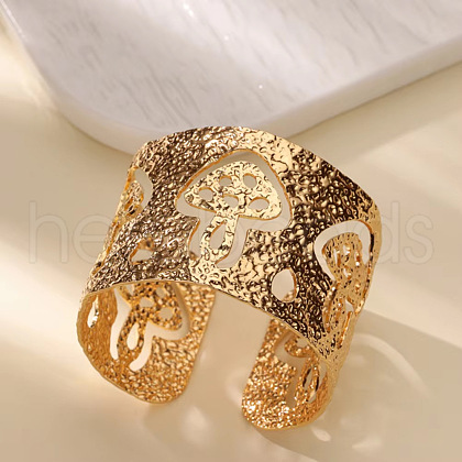 304 Stainless Steel Cuff Bangles BJEW-B135-01C-G-1