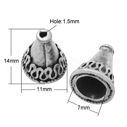 Tibetan Style Bead Caps TIBE-A19799-AS-LF-1