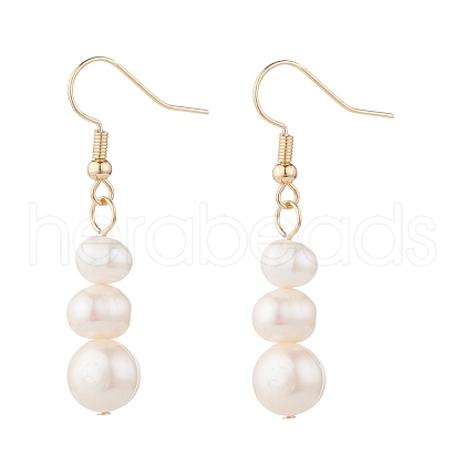 Natural Pearl Beads Dangle Earrings for Women EJEW-JE04755-1