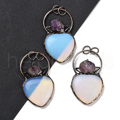 Opalite & Amethyst Big Pendants G-A221-04A-1