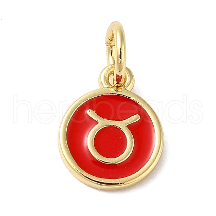 Real 18K Gold Plated Brass Enamel Charms KK-L216-001G-D03-1