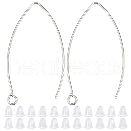 Beebeecraft 200Pcs 316 Surgical Stainless Steel Earring Hooks STAS-BBC0006-25-1