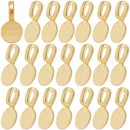 SOFPLATE 120Pcs Alloy Glue On Flat Pad Pendant Bails FIND-SP0001-88G-1